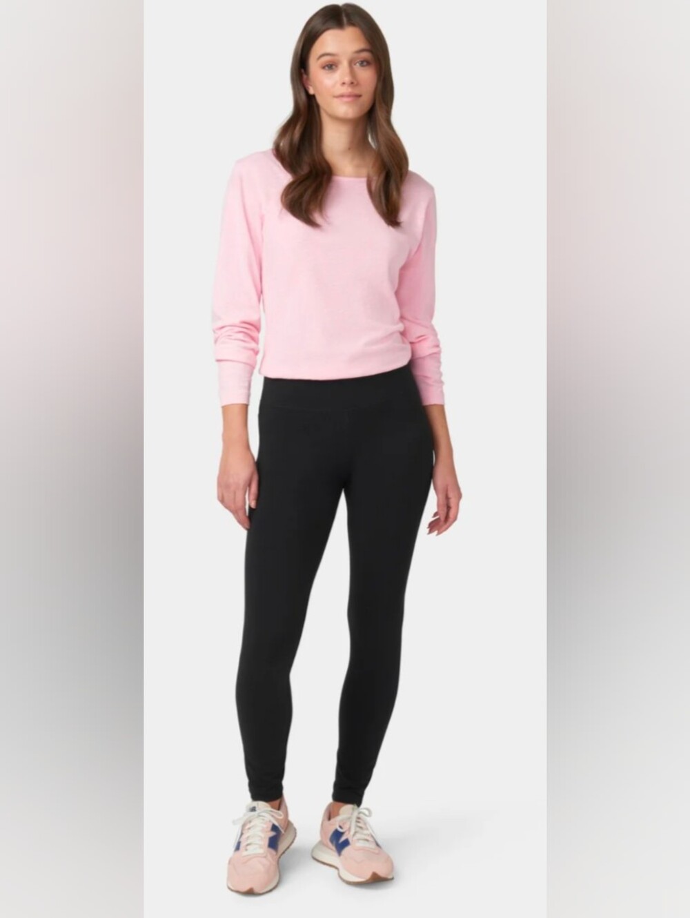 HUE Black High Waist Leggings Stretch Elastic Waist Womens Size Large